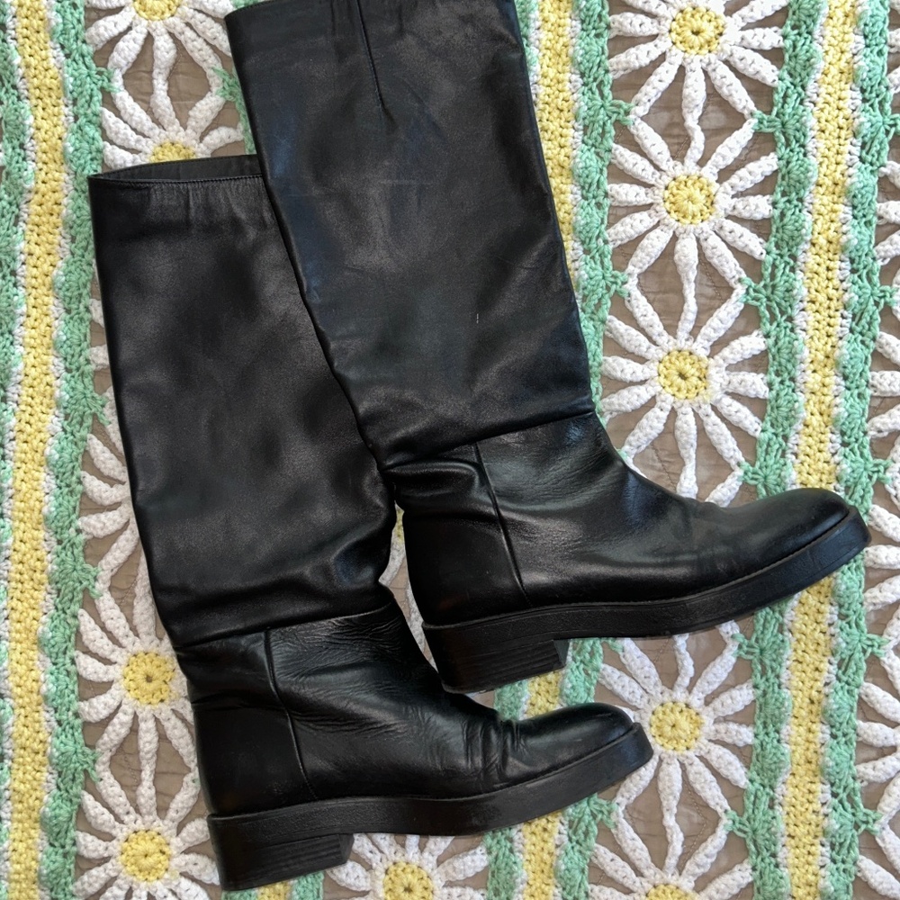 ZARA Black Leather Boots